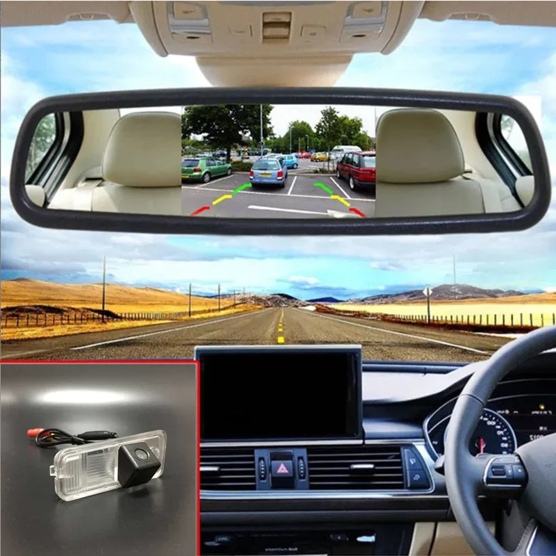 5-дюймовый TFT ЖК-Экран Автомобильные зеркальные мониторы + HD CCD ночное видение