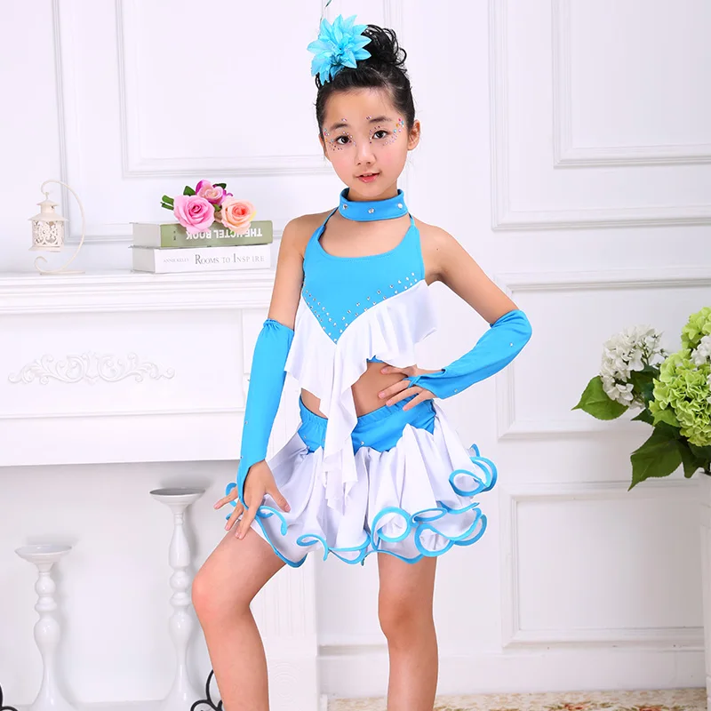 Новая детская юбка средней длины для латинских танцев летний танцевальный