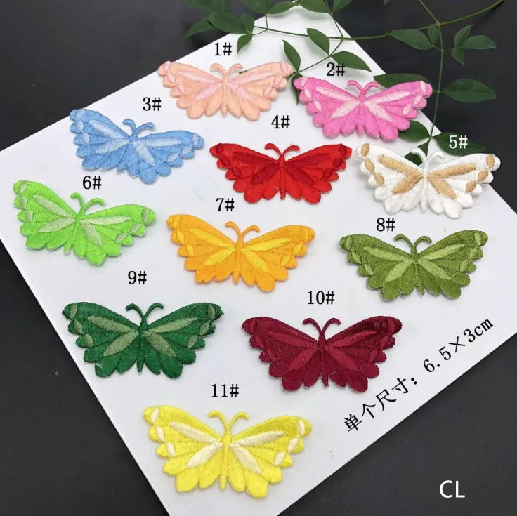 

New arrival 20 pcs Butterfly Embroidered patches iron on Jeans coat tshirt bag dress decor repair Motif accessory diy