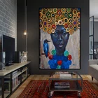 Абстрактный портрет африканских женщин, картина маслом на холсте, скандинавские плакаты и принты, Современная Настенная картина для гостиной
