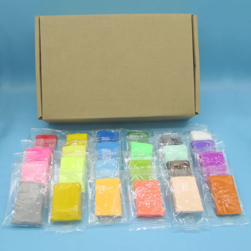 24 цвета печь испечь мягкая цветная глина набор Fimo моделирование глина игрушки дети выпечки Fimo Полимерная глина забавные DIY игрушки подарок на день рождения