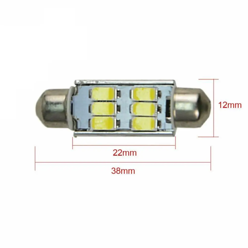 10 шт. без ошибок 38 мм 6LED 5630 натуральный белый Canbus гирлянда светильник для