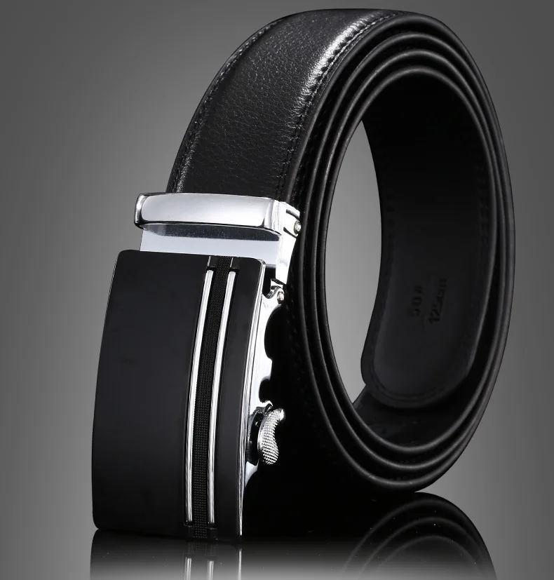 Мужской кожаный ремень с автоматической пряжкой VOHIO 2017 металлический для отдыха