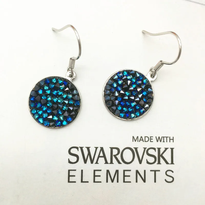 MS betti новое поступление круглые серьги drusy для женщин кристаллы от SWAROVSKI дешевая цена торговля