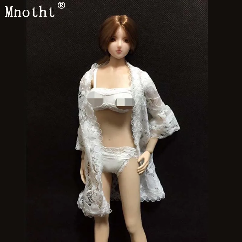 Montht 1/6 сексуальный кружевной кардиган комплект нижнего белья бюстгальтер