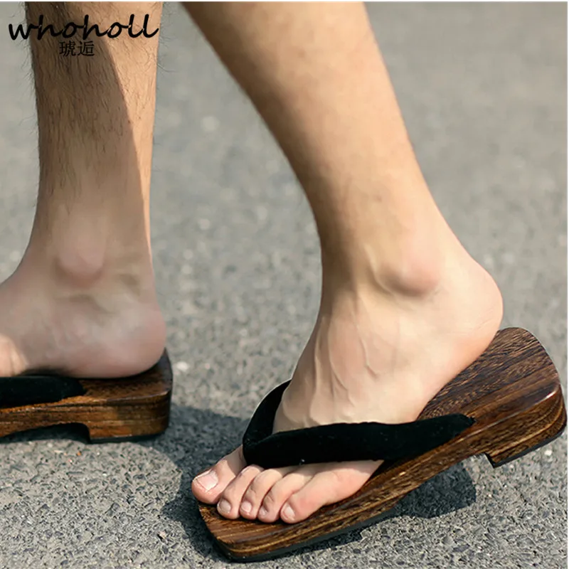 

Anime Demon Slayer Kamado Tanjirou Geta Shoes Cosplay Costumes Japanese Wooden Clogs Kimono slippers Shoes Man Flip-flops