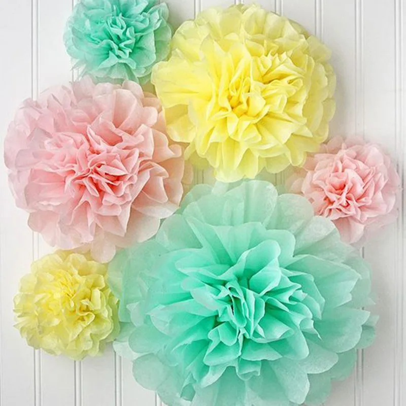 5 шт. 30 см DIY ремесло помпон ткань бумага Pom Poms цветочные шары свадьба комната для