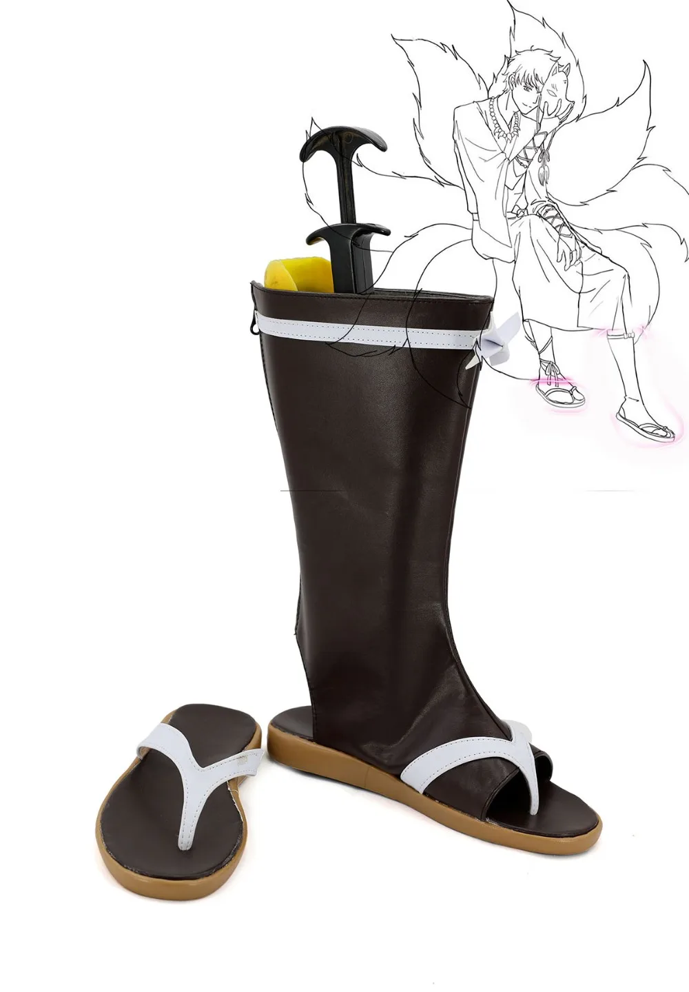 Сапоги для косплея Gintama Sakata Gintoki Gumiho обувь на заказ|custom made|custom shoescustom cosplay |