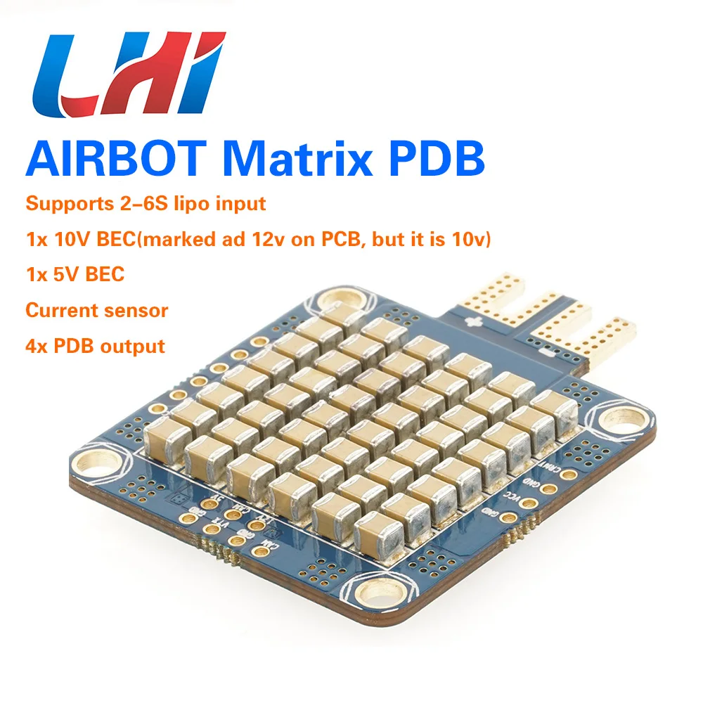 Датчик тока AIRBOT 2x BEC PDB с конденсаторами мкФ улучшает производительность ESC и