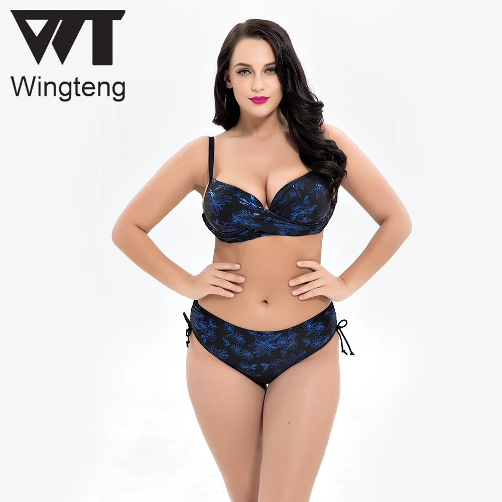

Wingteng 2018 Large Brazilian bikini set Swimwear Female plus size 6XL Bikinis push up Swimsuit women High waist Bathing Suits