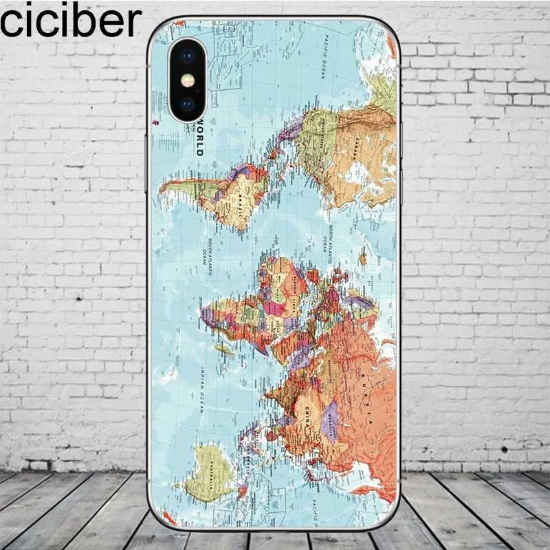 WM02366 Ciciber карта мира дорожные чехлы для телефонов для iPhone 11 Pro Max чехол для iPhone XR 8 7 6 6S Plus X XS Max 5S SE мягкий чехол из ТПУ - Цвет: WM02366