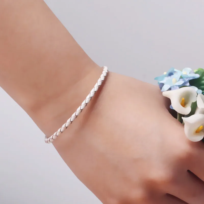 Qianyi DIY Аксессуары Длинные Двойные розовые черные плетеные кожаные цепи женские