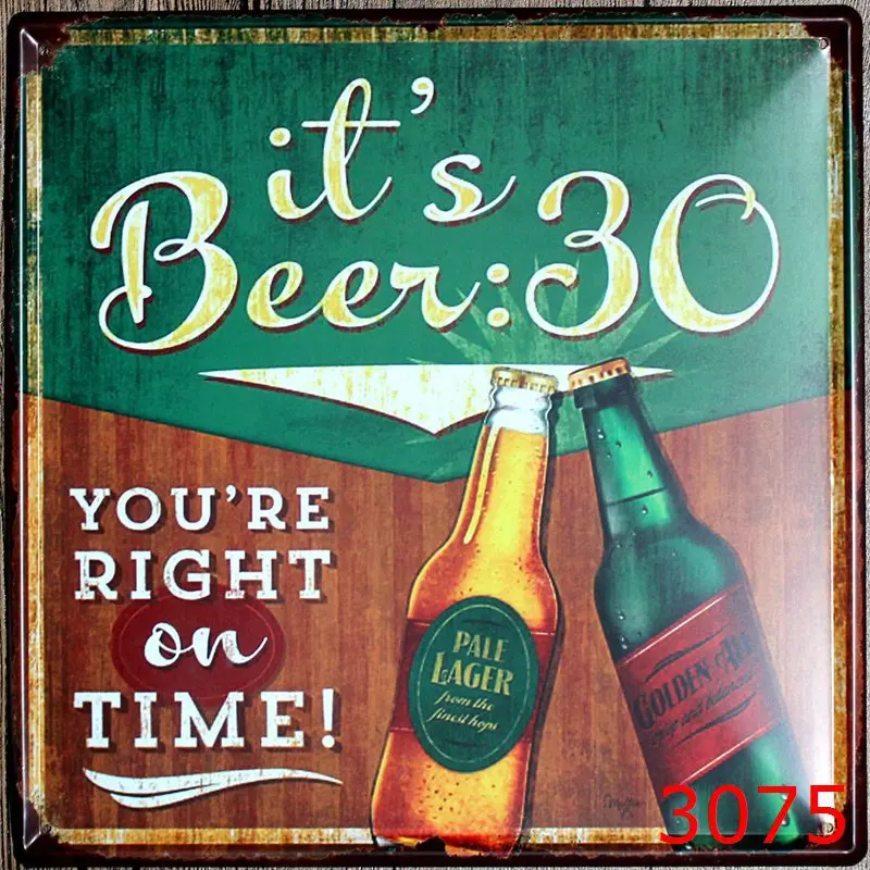 Оптовая продажа 30 шт./лот кофейное пиво винтажная Оловянная живопись