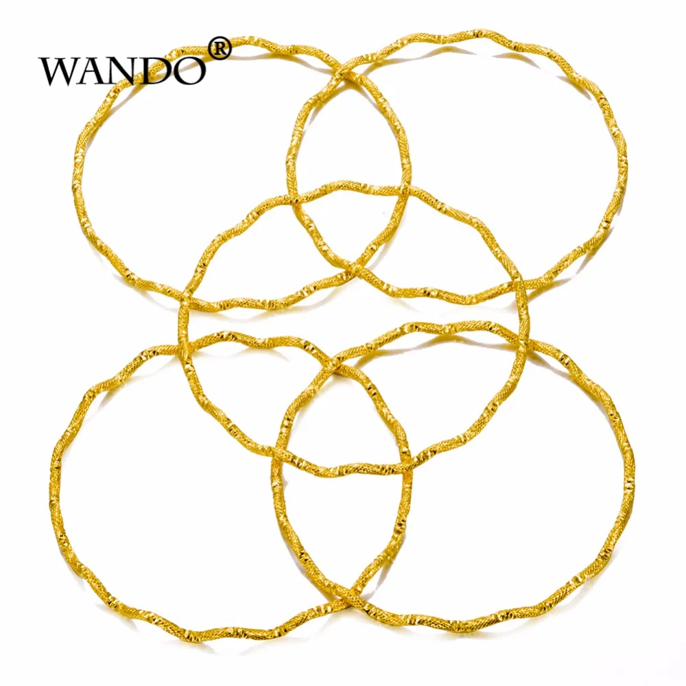 WANDO 5 шт.; ; детское нижнее белье золотые браслеты Дубая для Для женщин Men18k золото Цвет Для женщин Браслеты в африканском стиле/Европейский/украшения Эфиопия браслеты