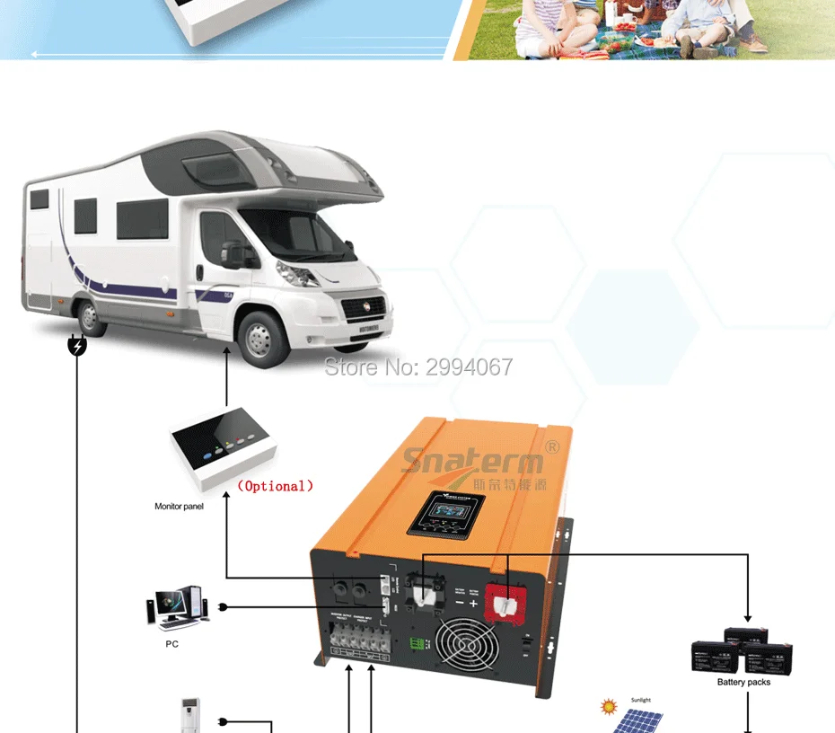 Титановый Электролитный электрод со случайно выбранным 3000W 12 V/24 V/48Vdc Солнечные фотоэлектрические сети постоянного тока для питания инвертора Чистая синусоида Инвертор с зарядным устройством и зарядным устройством UPS 3KW низкочастотный инвертирующий усилитель мощности