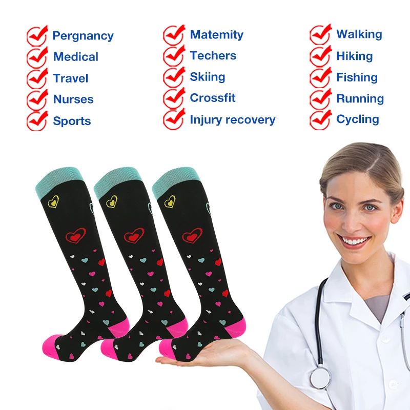 3 пары женские компрессионные носки для йоги|Носки бега| |