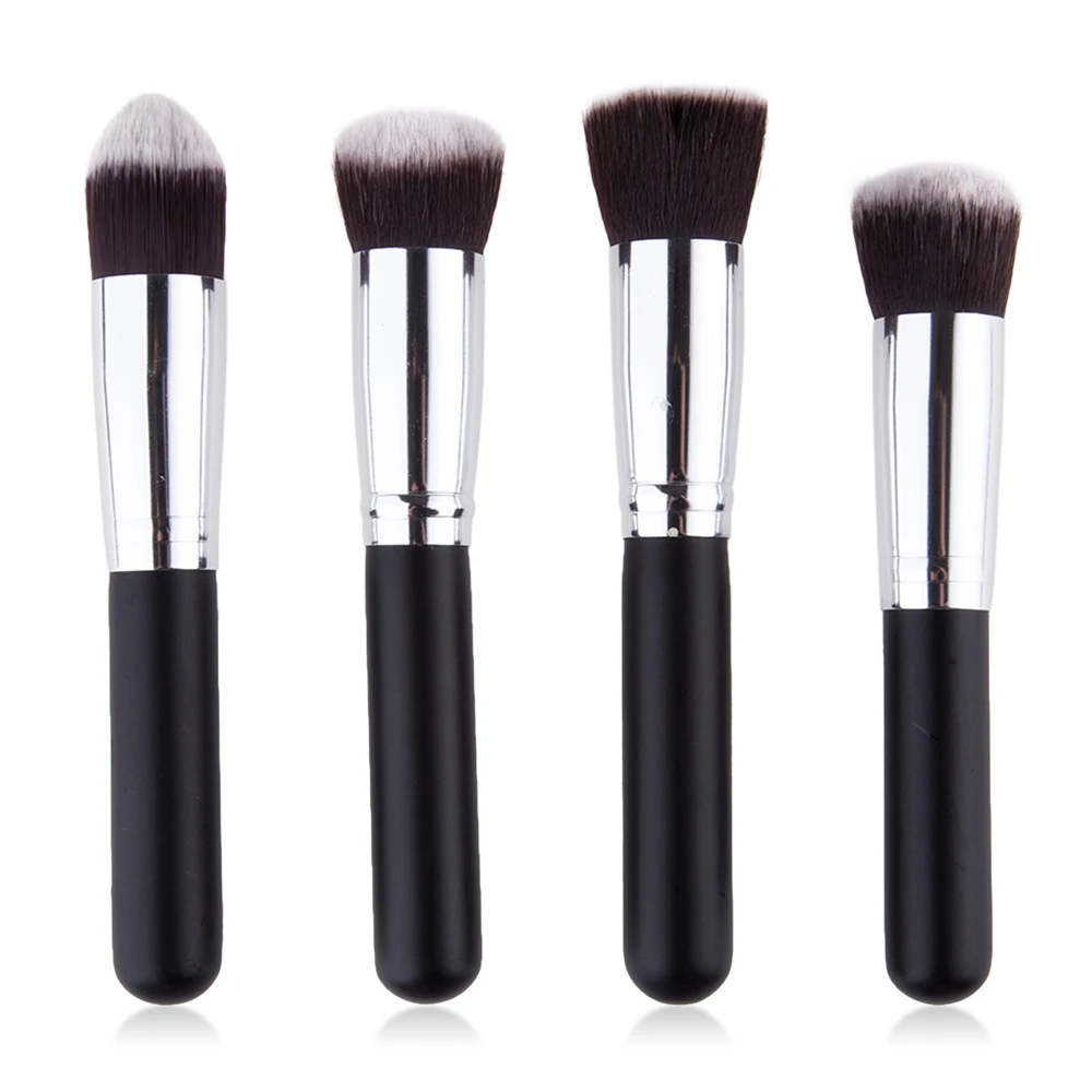 

4 Pcs Professional makeup brushes set black handle face foundation make up brush kit tools