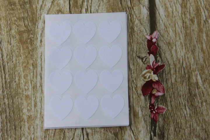 1.9cm White Heart Stickers - mini heart sticker | Дом и сад