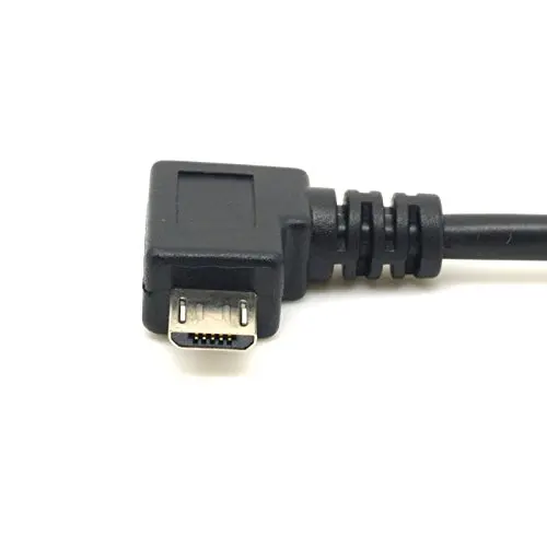 

90 Degree Left Angled Micro USB 5pin Male to USB B Female Panel Mount Type Cable with Screws 20cm