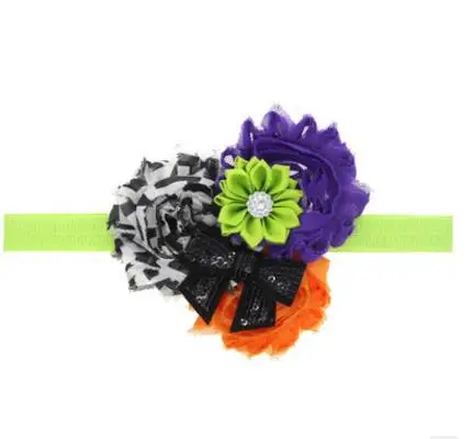 free shipping Baby Child Hair Accessories Pearl Rose chiffon shabby Flower Headwear Stretchy Band Headband | Тематическая одежда и