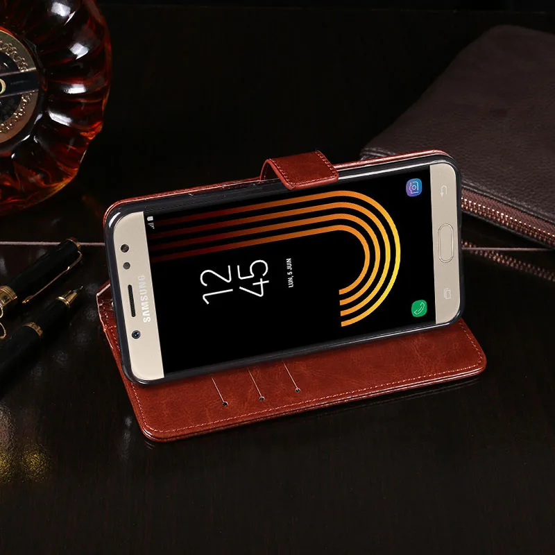 Luxury Leather Flip Case For Samsung Galaxy J7 2017 Back Cover Phone Euro J730 Capa Fundas | Мобильные телефоны и
