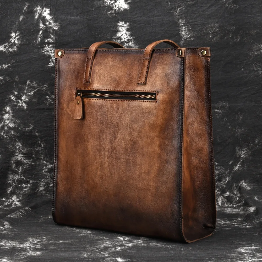Оригинальная вместительная женская сумка ручной работы из кожи Стильная