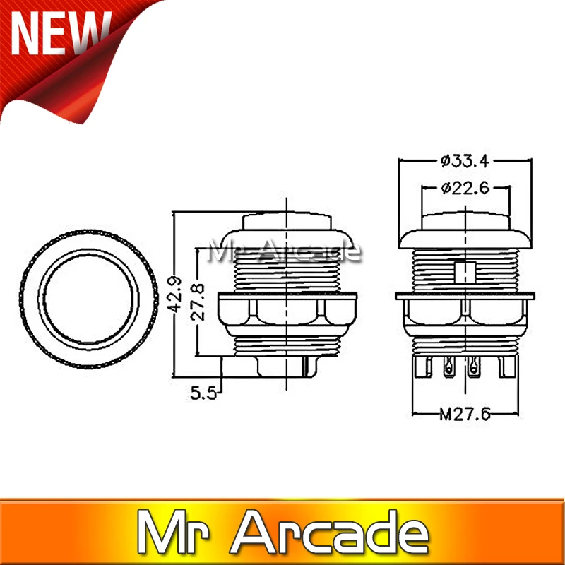 10 шт. набор кнопок для игры в аркаду желтых/зеленых/красных|arcade push button|button arcadearcade |