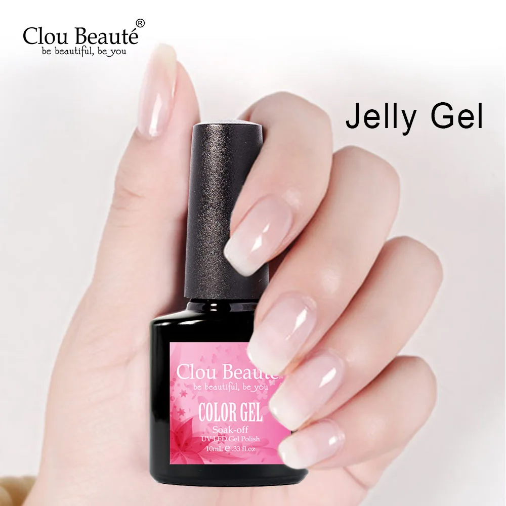 Мягкий цветной основа и верхнее покрытие Clou Beaute УФ гель лак для ногтей 10 мл