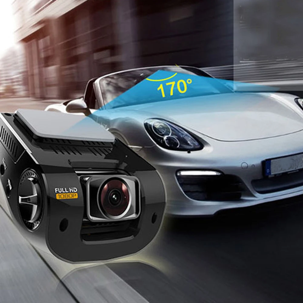 Mini Car Camera Dual Lens DVR Dash Cam HD 1080p 170 Wide Angle With G-Sensor WDR Loop Recording And Night Vision | Автомобили и