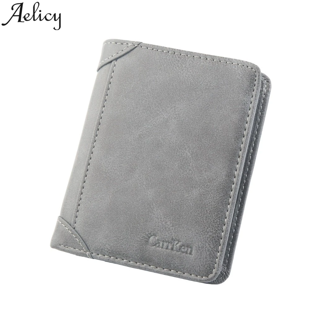 Aelicy 2019 новый досуг мужские тонкие кожаные мини кошельки и тройного сложения