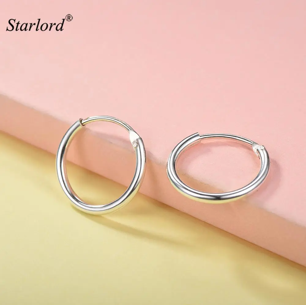 

Silver Hoop Earrings For Women 925 Sterling Silver Small/Medium/Big Size 15/30/40/50/70mm Simple Hoop Earrings E6115B