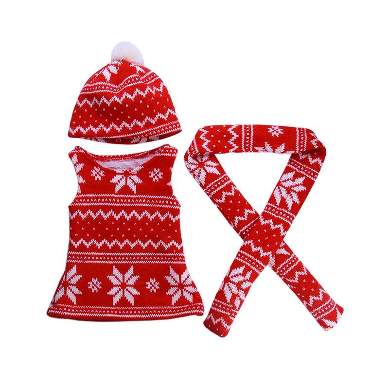 Doll Clothes Accessories Red Winter Sweater 3pcs Fit 18 Inch &amp 43 Cm - our Generati | Игрушки и хобби