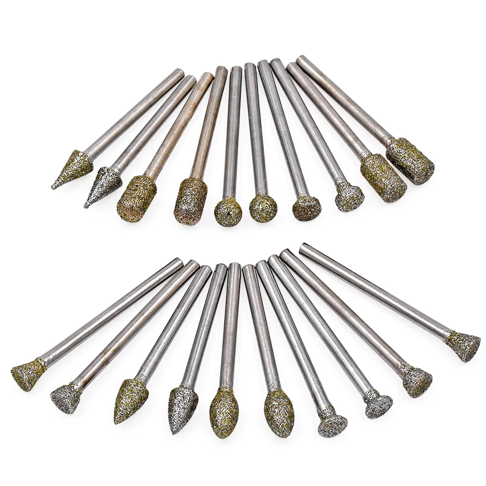 20 шт. алмазные шлифовальные заусенцы электрическая дрель абразивный инструмент