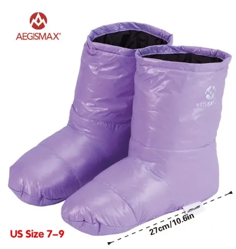 Purple L AEGISMAX/Теплый легкий спальный мешок для путешествий; аксессуары; домашние тапочки унисекс на утином пуху; мягкие носки для кемпинга - Цвет: Purple L