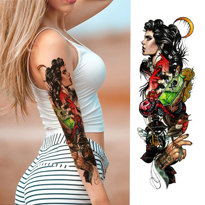1 шт. временная тату наклейка на руку|tatoo sleeves|fake tatoo sleeveflower arm |