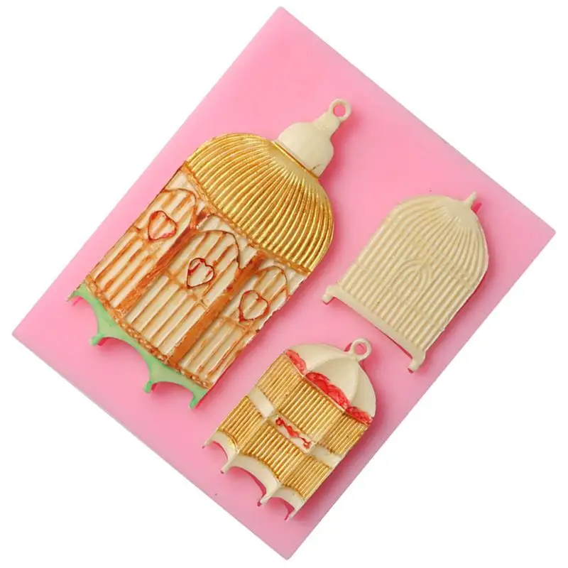 Форма для клетки птиц форма торта с 3 ячейками силиконовая помадки инструменты