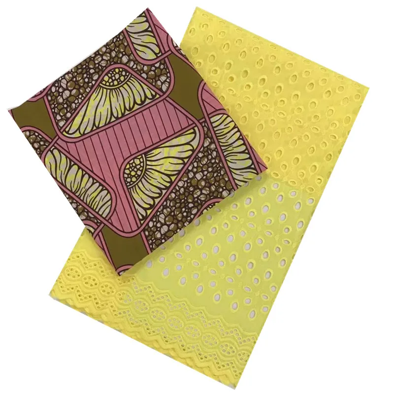 2019 Новая африканская Вощеная Анкара ткань с сухим кружевом набор 100% хлопок
