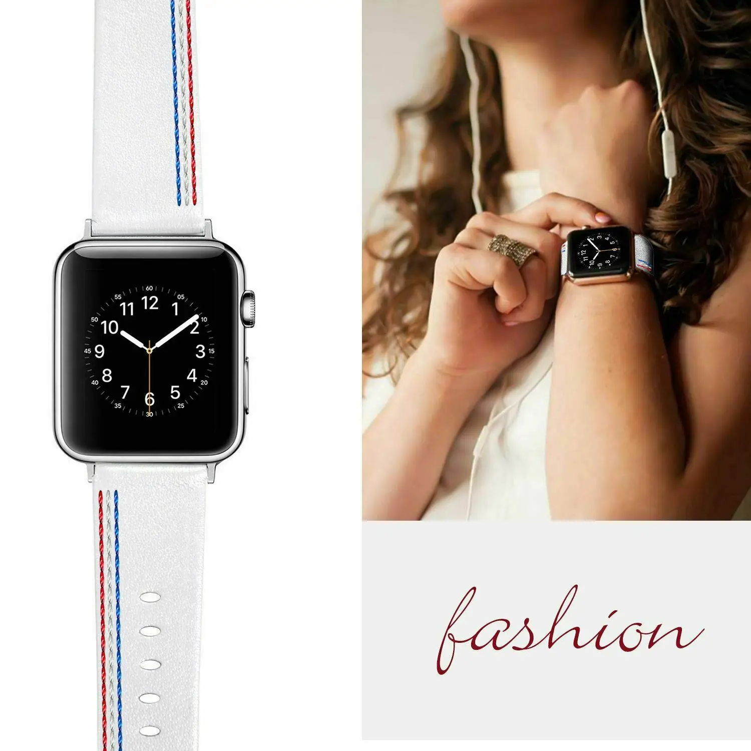 Ремешок из натуральной кожи для Apple Watch Series 4 3 2 1 38 мм 42 40 44 | Наручные часы