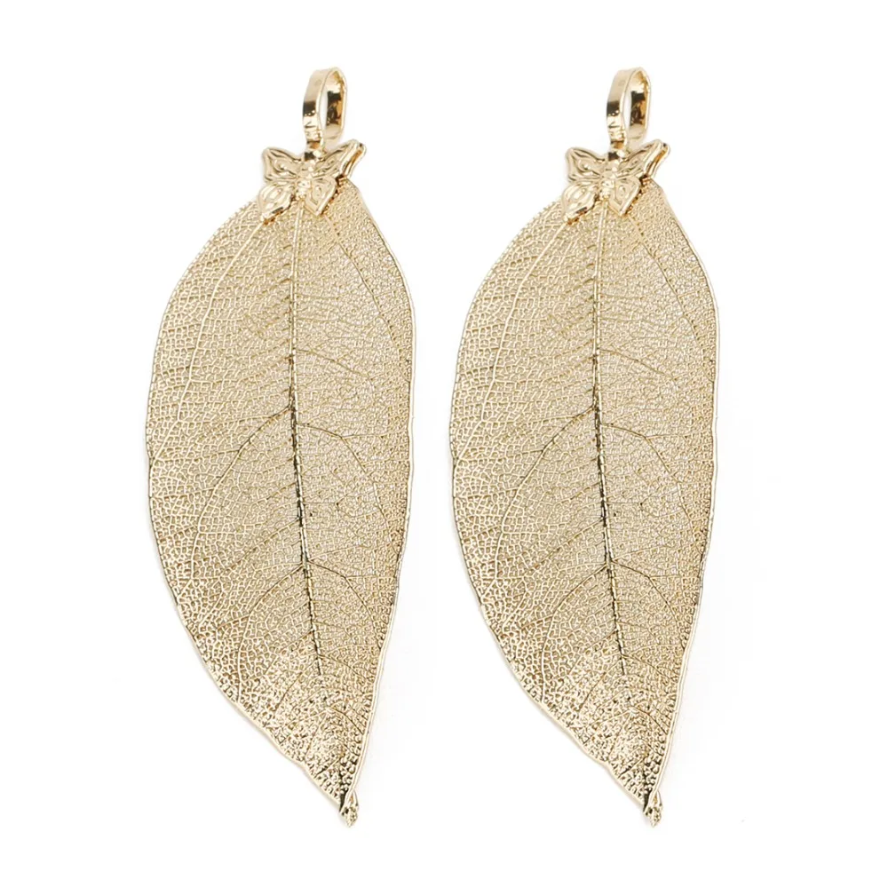 DC New Design Rose Gold Color Butterfly Leaves Pendants for Necklace Earrings 4*6mm Charms DIY Bracelets Jewelry Findings | Украшения и