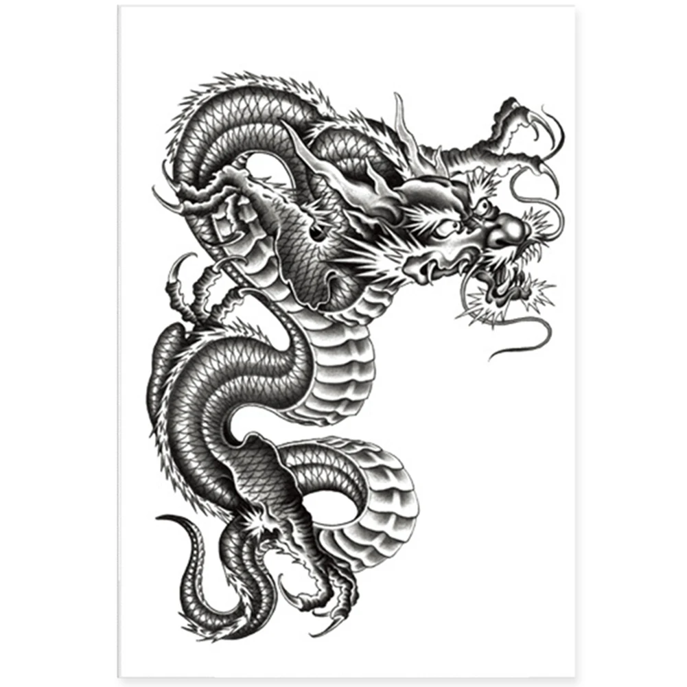 3D Black Dragon Removable Waterproof Temporary Tattoo Arm Leg Body Art Sticker | Красота и здоровье