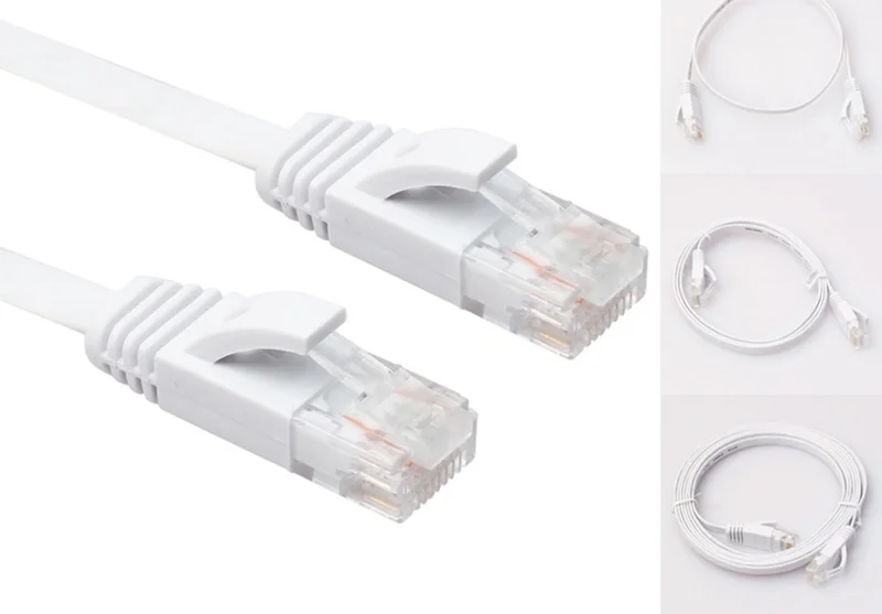 1 м белый/синий плоский Ethernet CAT6 сетевой кабель Соединительный разъем RJ45 для Smart