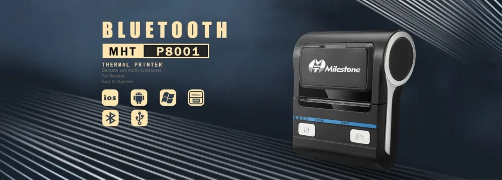 Веха MHT-P8001 дешевый Bluetooth мобильный Карманный термопринтер 80 мм POS принтер совместим с Android/iOS/Windows