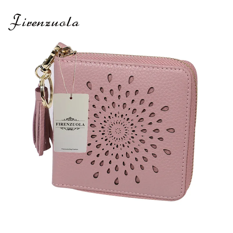 Firenzuola новый модный полый кошелек из кожи на молнии женский короткий винтажная