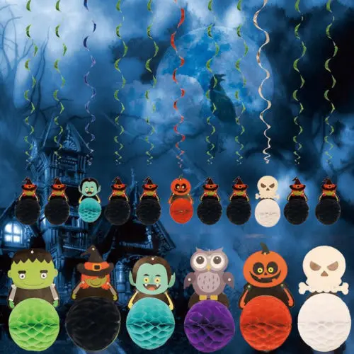 New Halloween Banners For Decoration Hanging Flag With Rope Horror Garland Paper durable | Дом и сад