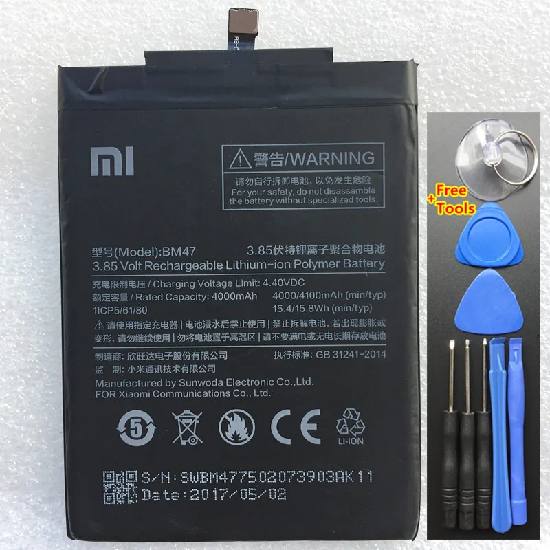 Высокое качество сменный аккумулятор для Xiaomi Redmi 3 3 S 3X 4X Redmi3 Pro Hongmi Redrice 3 s BM47 натуральная батарея телефона