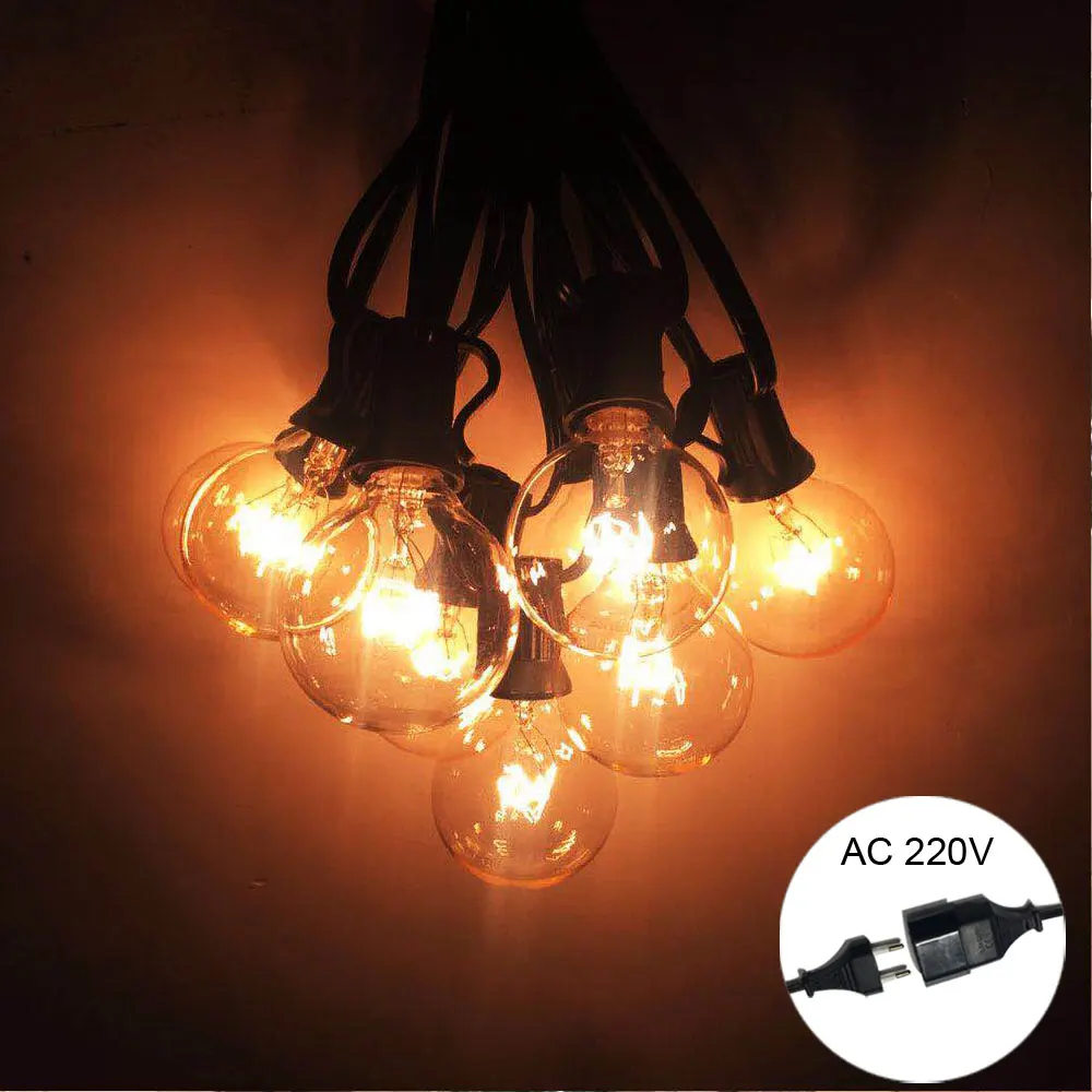 

VUNJI Гирлянда светодиодных ламп G40 теплый белый 25 штук 8 метров