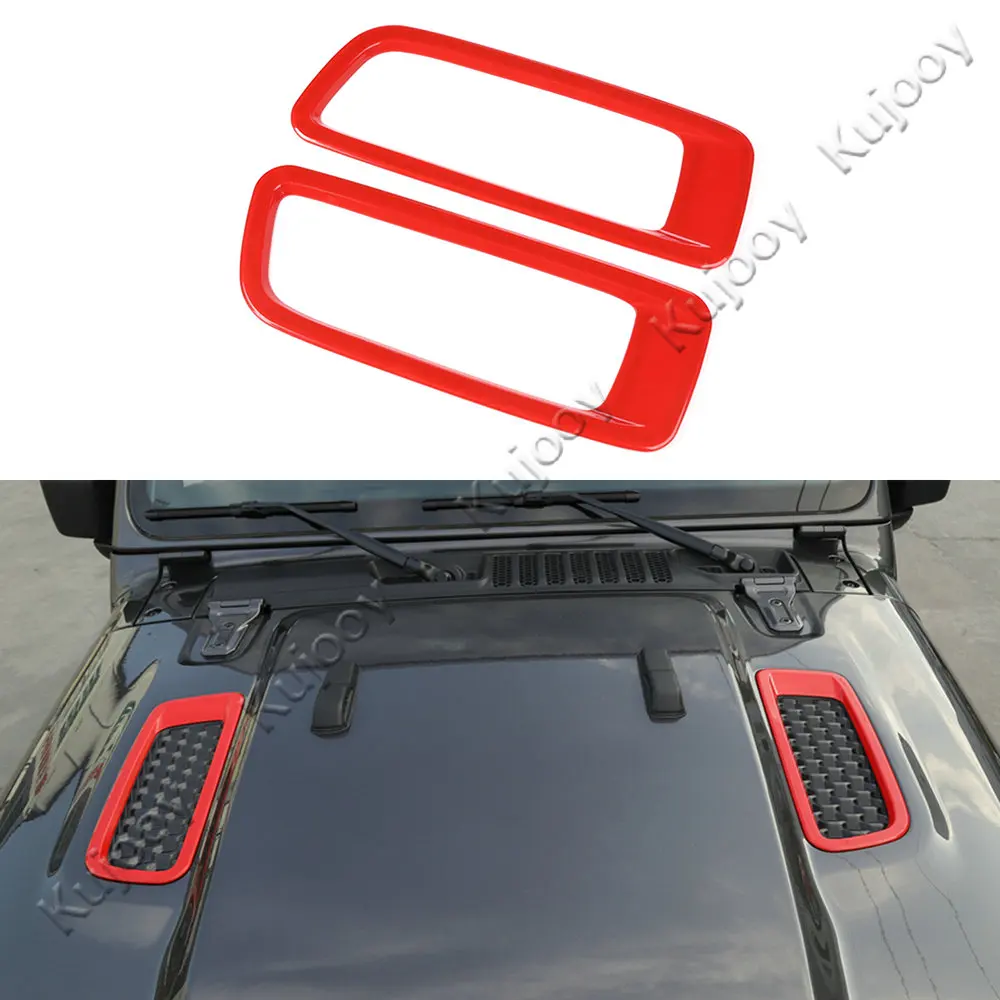 

For Jeep Wrangler 2018+ JL ABS Hood Air Outlet Vent Sticker Frame Cover Decor Trim Car Styling Interior Mouldings