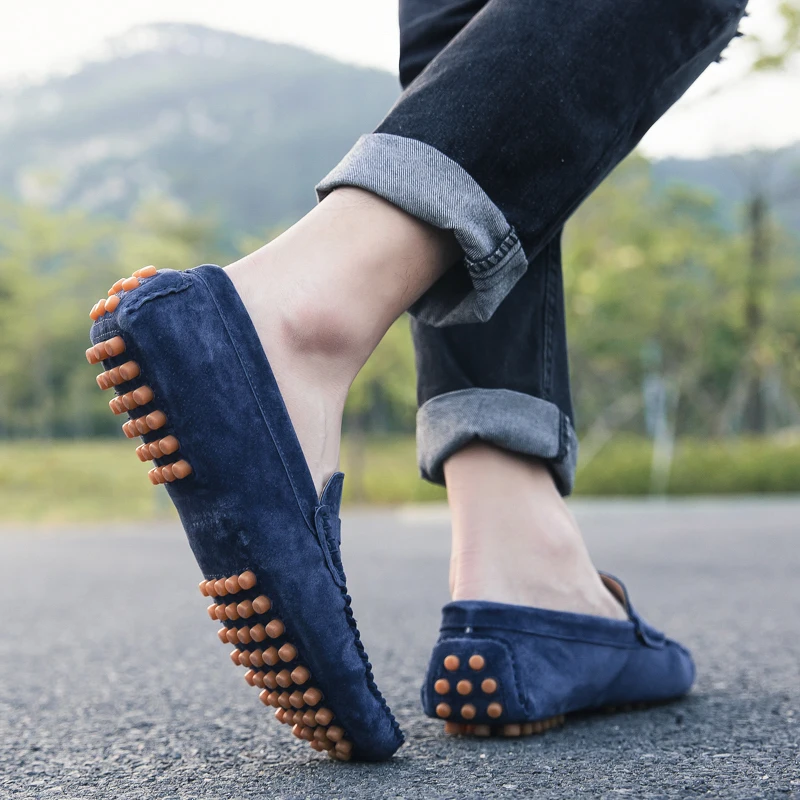 

ALCUBIEREE New Releases Mens Stylish Moccasin Gommino Shoes Male Casual Slip-on Moccasins Boat Shoes Cow Suede Driving Loafers