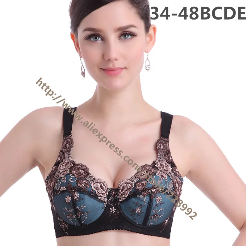 Женские кружевные бюстгальтеры с вышивкой Размеры 75 36 85 40 95 100 110 B C D E|bra 34ddd|bras with