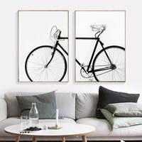 modern simple bicycle wall art black white bike canvas painting posters and prints hang painting bedroom living room decoration